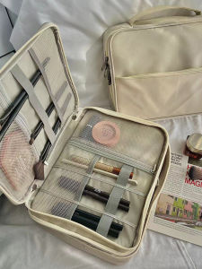 Portable Multi-functional Three-layer Cosmetic Bag for Women with Large Capacity Travel Makeup Storage Bag
