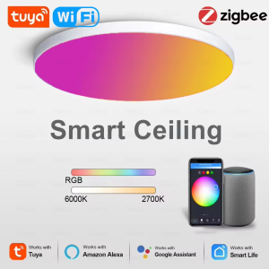 Tuya Zigbee 3.0 Smart Ceiling Light Wifi RGBCW Led Ceiling Lamp Livingroom Home Decoration Smart Lamp For Alexa Google Home