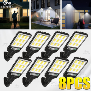 1-8PCS 200000LM Solar Lights Outdoor Motion Sensor Solar Back Yard Lights Portable Lamp for Home and Courtyard Garden Decoration