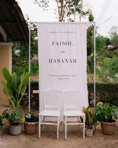 รับเพ้นท์ป้ายผ้างานแต่ง งานหมั้น อื่นๆขนาด 100x200ซม. มีแบบให้เลือก