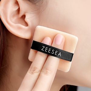 [Genuine Product With Anti-Counterfeiting Code] Zeesea Puff (2-Piece Set) Square Double-Sided Flocking Super Soft Powder Grabing No Replacement Air Cushion Delicate Clean Makeup Fixing Dry