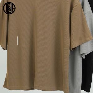 INSPI Cropped Knitted Tshirt for Men and Women Stretchable Fit Breathable Plus Size Shirt Collection Menswear Korean Style Boxy Tops