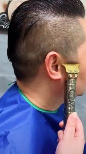Alat Cukur Rambut Kumis Jenggot Profesional Hair Clipper Vintage Elektrik Mesin Sistem Recharge Motif Naga