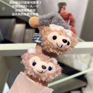 ริบบิ้นหนังสือเล่มใหญ่ KT สุนัขมดลายการ์ตูนน่ารัก ฤดูใบไม้ร่วง/ฤดูหนาว เส้นผมหางม้าสุดน่ารัก ผ้าฝ้าย ริบบิ้นสุดน่ารักสำหรับผมม้า