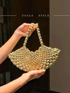 UGALS | Clutch Thêu Viên Ngọc Tay Làm Phong Cách Cổ Điển Pháp