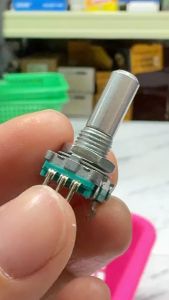 Potensio Rotari Loss 3 pin Drat Rotary Klik Digital Kaki 3 Tekuk Putar Terus