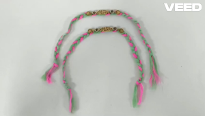 Handmade Bhai Rakhi with Pink & Green Braided Thread | Designer Raksha Bandhan Rakhi for Brother | Traditional Indian Festival Rakhi (Pack of 1)