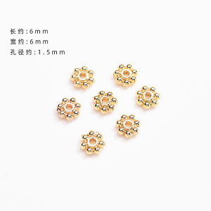 18K Gilded Cut Out Small Receptacle Spacer Color-Retaining Copper Bead Caps Gasket DIY Bracelet Bracelet Bead Cushion Accessories Material