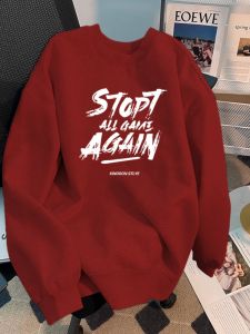 เสื้อสเวตเตอร์คอกลมแบบหนาสำหรับผู้ชาย ทรงหลวม ทรงหลวม ไม่มีหมวก ผ้าขนแกะ ฤดูใบไม้ร่วง/ฤดูหนาว เสื้อคลุมกันหนาวแบบลำลอง