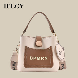 IELGY Retro Broadband Messenger Bag Bucket พิมพ์ตัวอักษร