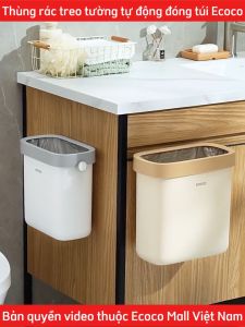 Thùng rác treo tường thông minh ECOCO 7L và 11L tự động đóng gói không khoan vít thế hệ mới Thùng đựng rác nhà bếp VS