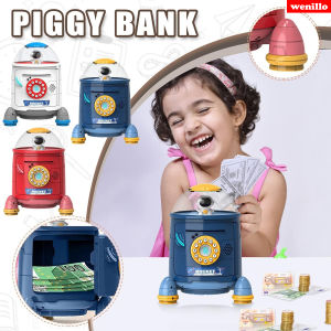 (50% Off Stock Clearance) Electronic Rocket Piggy Bank Toy with Light and Sound for Kids