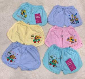 Combo 5 Quần đùi ngắn Cotton nền màu cho bé trai bé gái sơ sinh Chất cotton 100% Bossini - quần ngắn màu viền thể thao cho bé 3-32kg