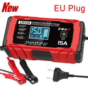 12V 15A Battery Charger Smart Charging For Lifepo4 Lead Acid AGM GEL Lithium Iron Phosphate Batteries With LED Display Car Moto