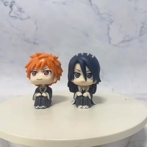 Bandai | 9cm BLEACH Anime Figure Look Up Kurosaki Ichigo Action Figures Q Version Kuchiki Byakuya Figurine PVC Collection Model Doll Toys