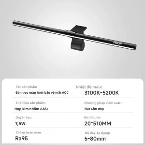 Đèn Bàn USB 51cm Có Đèn Bảo Vệ Mắt Có Thể Điều Chỉnh Cho Màn Hình Máy Tính Đèn Treo Để Học Tập Và Đọc Sách