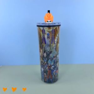 Large Capacity Double-Layer Plastic Straw Cup KUROMI MELODY SANRIO Student Cup thermal thumbler