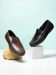 Soft Elastic Leather Slip-On Shoes For Men
