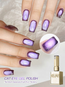 1pcs Purple Cat Eye Gel Nail Polish UV LED Curing Long Lasting Quick Drying Nail Art Gel Spring and Summer Popular Colors