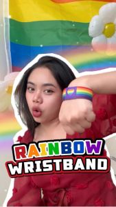 Big Party 🌈🌈LGBT กำไลข้อมือ สไตล์เกาหลี สีรุ้ง สายรัดข้อมือสำหรับทุกเพศ ยืดหยุ่น ใส่สบาย เหมาะสำหรับเป็นเครื่องประดับตกแต่ง Pride Month(1PCS/3PCS/4PCS)