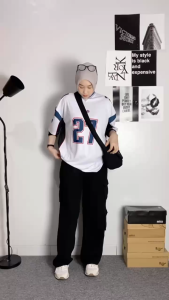 CLOTE - Kaos Jersey Boxy Oversize Putih 26 Pria Dan Wanita Bahan Benzema Milano