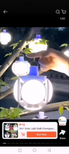 Hakishop Solar Waterproof multi-scene emergency light dual-mode charging outdoor camping spherical light
