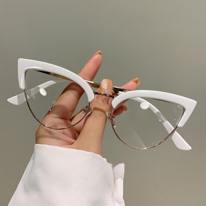 Personalized Fashion Metal Sunglasses Retro Cat Eye Metal Anti Blue Light Frame