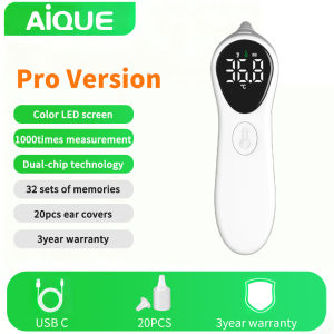 AiQUE Charging Ear Thermometer Medical Infrared LED Backlit Digital Non-contact Laser Household LED Baby Adult Fever Body