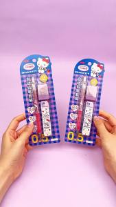 Bộ Bút Chì Tự Động Sanrio Hello Kitty 05mm Có Tẩy Và 15 Ruột Chì Thay Thế Bộ Văn Phòng Phẩm Viết Cho Học Sinh