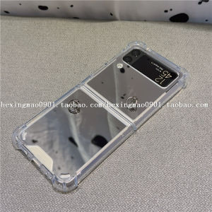 Samsung ZFlip3 5 Foldable Phone Case with Lanyard Hole Transparent Silicone Soft Protective Cover for ZFlip4 ZFlip5