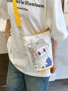 Túi Đeo Chéo Vải Canvas Hình Thùng Hoạt Hình Dễ Thương Túi Đựng Điện Thoại Di Động Nhỏ Gọn Cho Học Sinh Nữ Túi Đeo Vai Thường Ngày