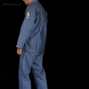 1st old cottin jiu jitsu BJJ gi mindstroll navy Kimonos grey jiujitsu Unifrom  Martial Art Uniform