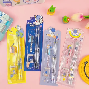 Factory Outlet Pencils Stationary Set Astronaut 5 in 1 Pencil Set For Student School Supplies