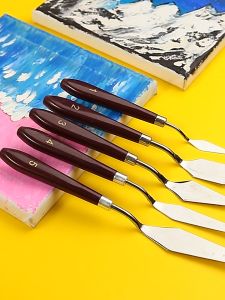 5-Piece Painting Knife Set Stainless Steel Spatula Palette Knives for Oil Acrylic and More