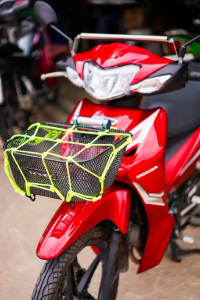 ตาข่ายคลุมตะกร้า มอเตอร์ไซค์ 6ตะขอ เส้นใหญ่ ไม่ย้วย ได้มาตรฐาน