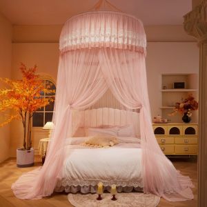Circular Top Princess Style No-Installation Ceiling Canopy
