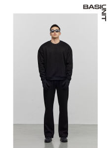 Fashionable Basic Unit Mens Fleece Lined Hoodie And Loose Sweatpants Casual Two Piece Set for Autumn And Winter