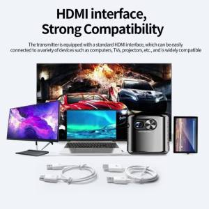 Grandnavi | 1080P HDMI 50M Transmitter Receiver Extender Adapter Compatible Wireless Audio Video PS4 Camera Laptop PC to Projector TV 
