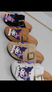 【BB】Girls Cute Cartoon Kuromi Slippers Kids CanvasCork Non Slip Outdoor Casual Beach for Boys Walking Shoes #WZX-869-4S/M