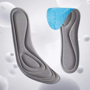 2PCS 4D Nano Antibacterial Insoles for Shoes Men Women Massage Sport Insole Feet Orthopedic Memory Foam Shoe Sole Running Pads