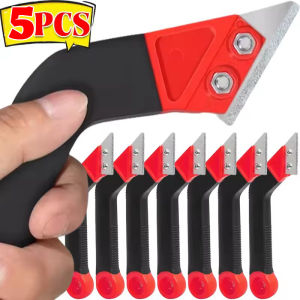 5ชิ้นเครื่องมือทำความสะอาดช่องว่างกระเบื้องมืออาชีพมีดตะขอซ่อมเครื่องตรวจจับโลหะใบมีดคัตเตอร์ผนังพื้นยาแนวตัดรอยต่อ