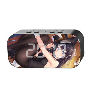 Irena Wireless Bluetooth Speaker Led Alarm Clock Two-Dimensional Crazy Three Anime with Screen Clock Card Wireless Stereo
