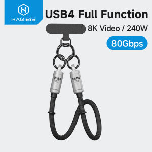Hagibis | Hagibis USB4 Phone Lanyard Cable Portable USB C to Type-C Wrist Lanyard Cable 240W 80Gbps for Thunderbolt 4/5 iPhone 17 Pro SSD