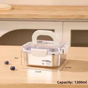 Food Grade Portable Stainless Steel 316 ness Preservation Box with Lid for Taking out Fruits Lunch Box Sealed Storage Container