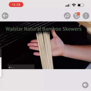 SH 100pcs/pack BBQ bamboo skewers sturdy disposable barbecue fruit wooden skewers barbecue party food