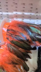 ขนเป็ด เทปขนเป็ด ขนเป็ดตกแต่ง ขนยาว 9-17 cm #TY-00158 1หลา(90 cm) Feather [พร้อมส่งในไทย]