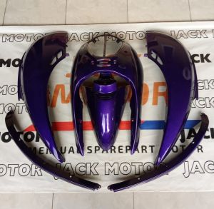 cover fullset bodi halus Honda Scoopy karbu warna cream custom