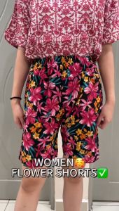 WOMEN CASUAL SHORTS PANT FLOWER DESIGN/SELUAR BUNGA PENDEK/SELUAR PENDEK RUMAH POCKET WITH ZIP GOOD QUALITY READY STOCK