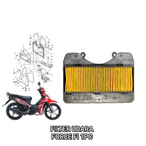 Filter Udara Force Fi (4T) - Saringan Udara Filter Screen Air Cleaner Plug A/C Drain Yamaha Jupiter Z1 Vega Force Fi Full Injection Injeksi