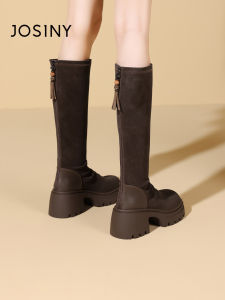 Josiny | New 2025 Autumn Winter Thick Sole Slim-fit Knight Boots